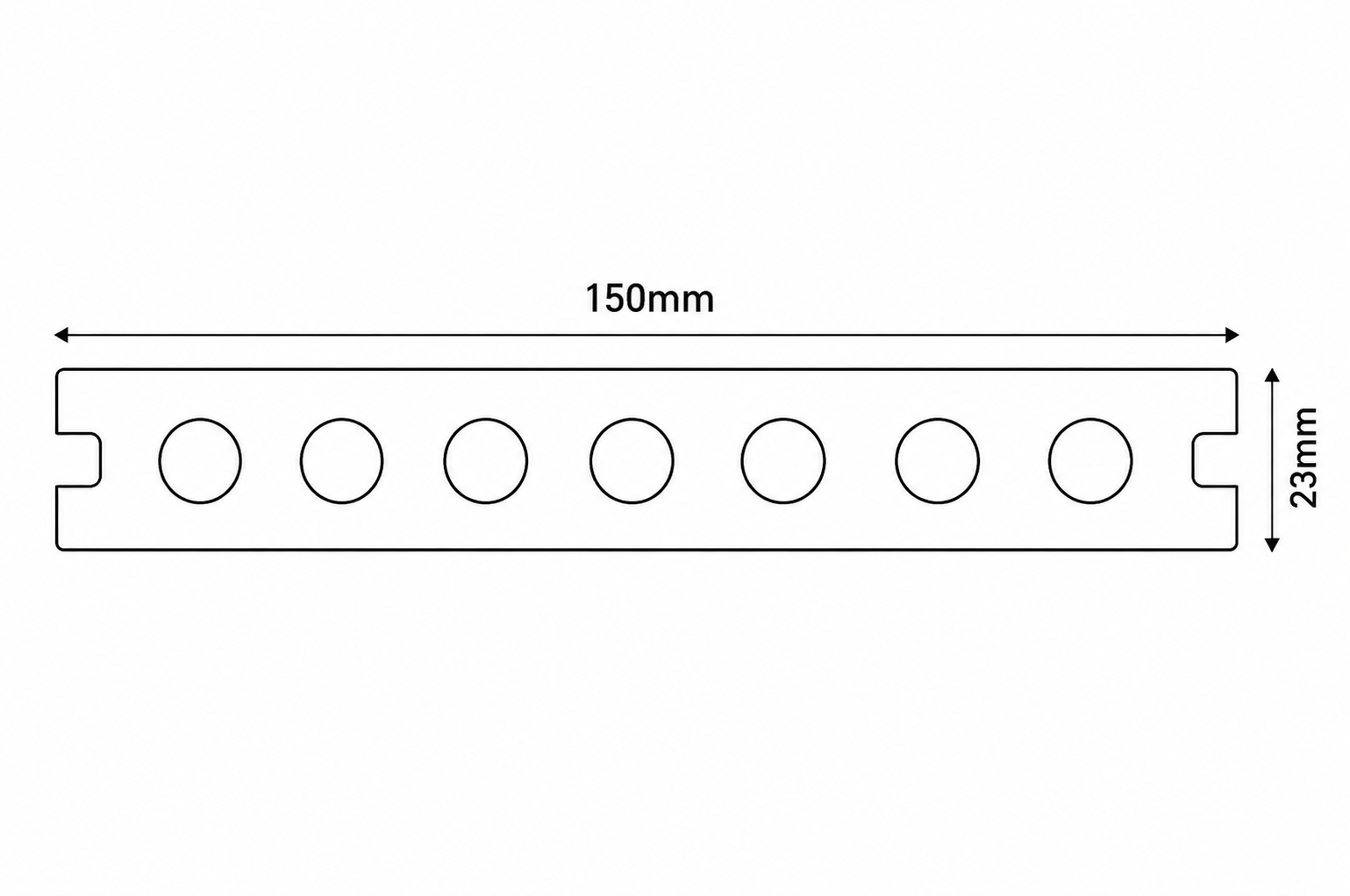UBC150H23 cross-section drawing