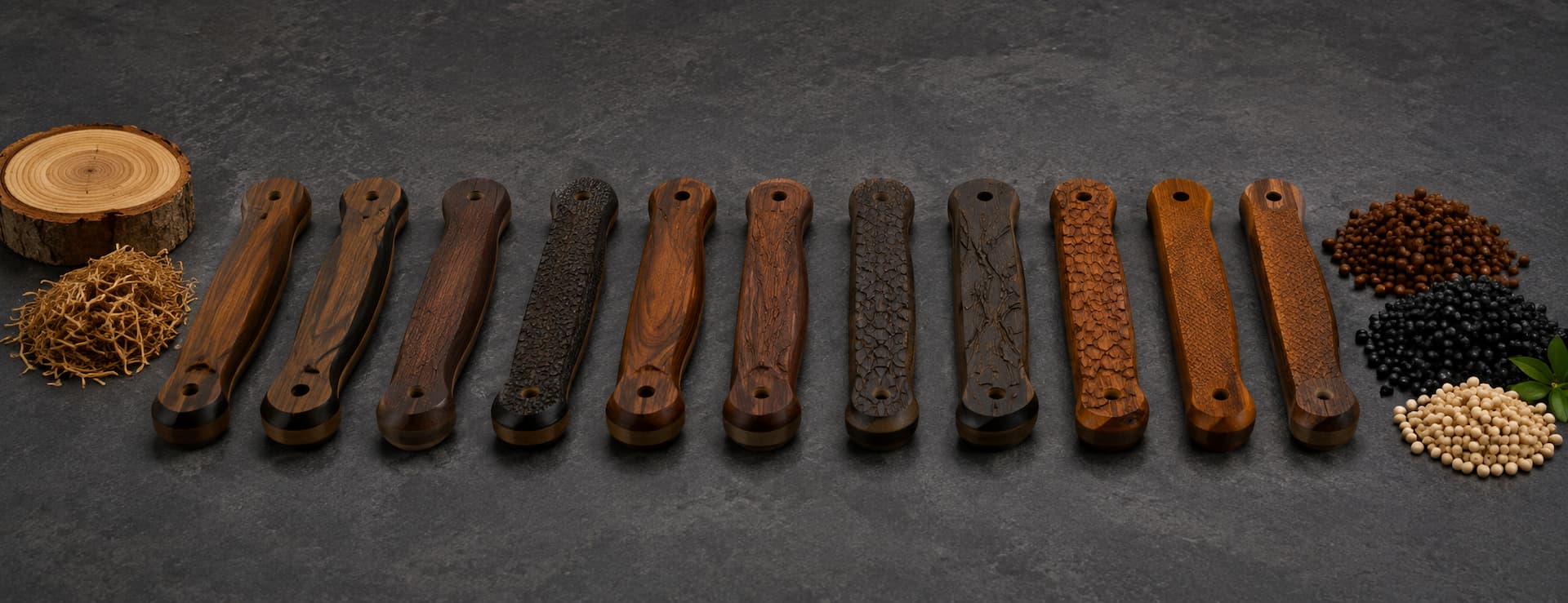 Finished WPC knife handles
