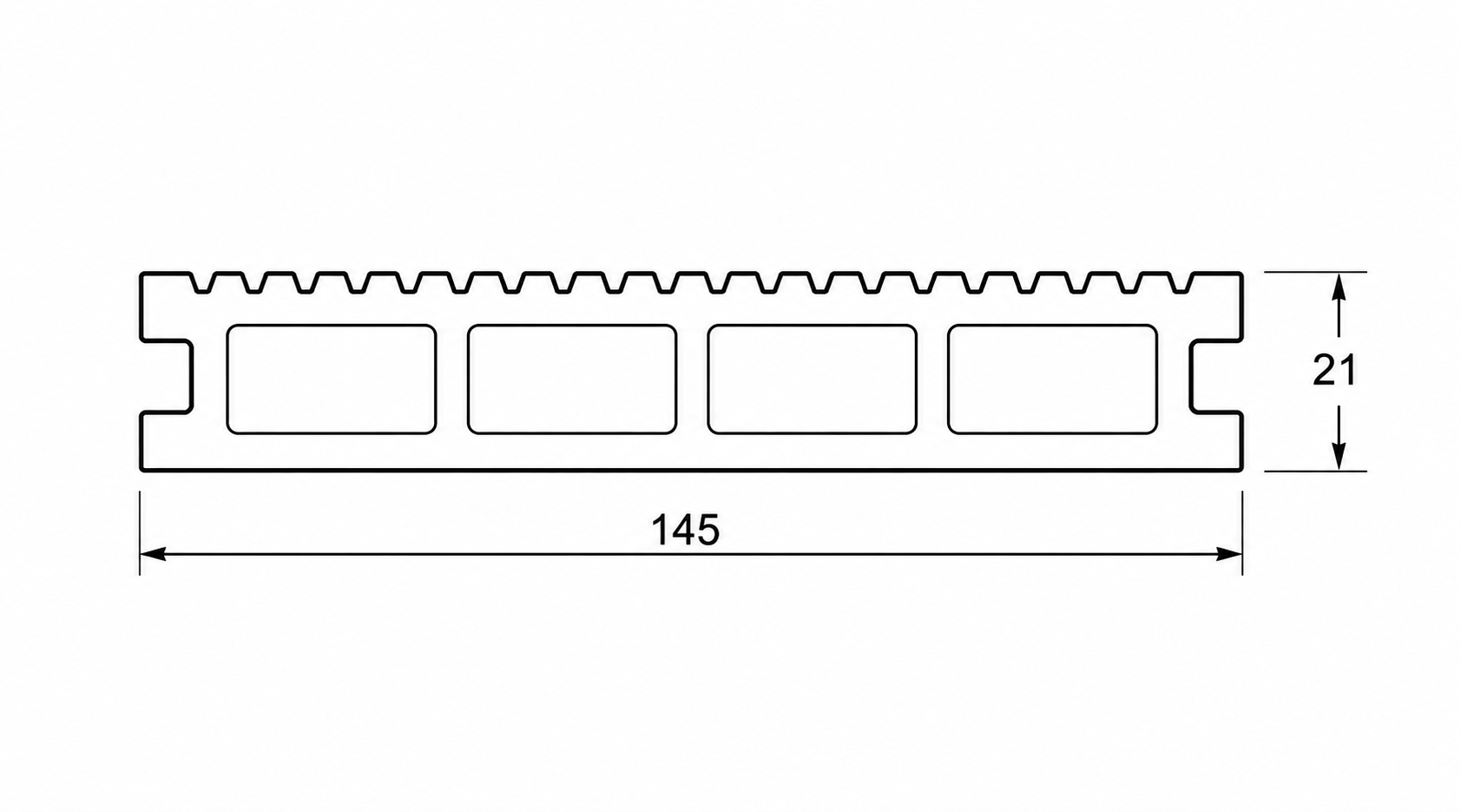 UBC145H21 cross-section drawing